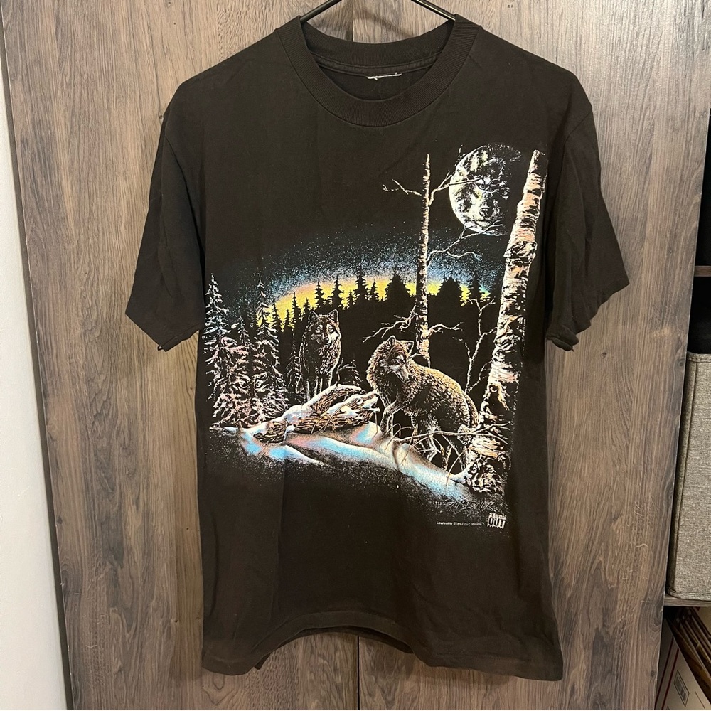 Vintage 1993 Wolf Nature Single Stitch Shirt